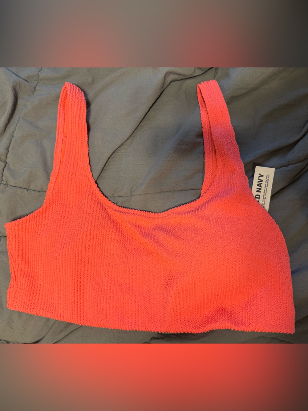 Old Navy Coral Textured Swim Top